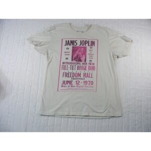 Janis Joplin Graphic T-Shirt Womens Large Cream Excellent 1970 Concert Poster